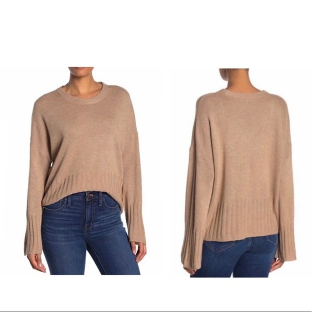 Madewell Ayres Tan Wide Sleeve Pullover Sweater Size XS